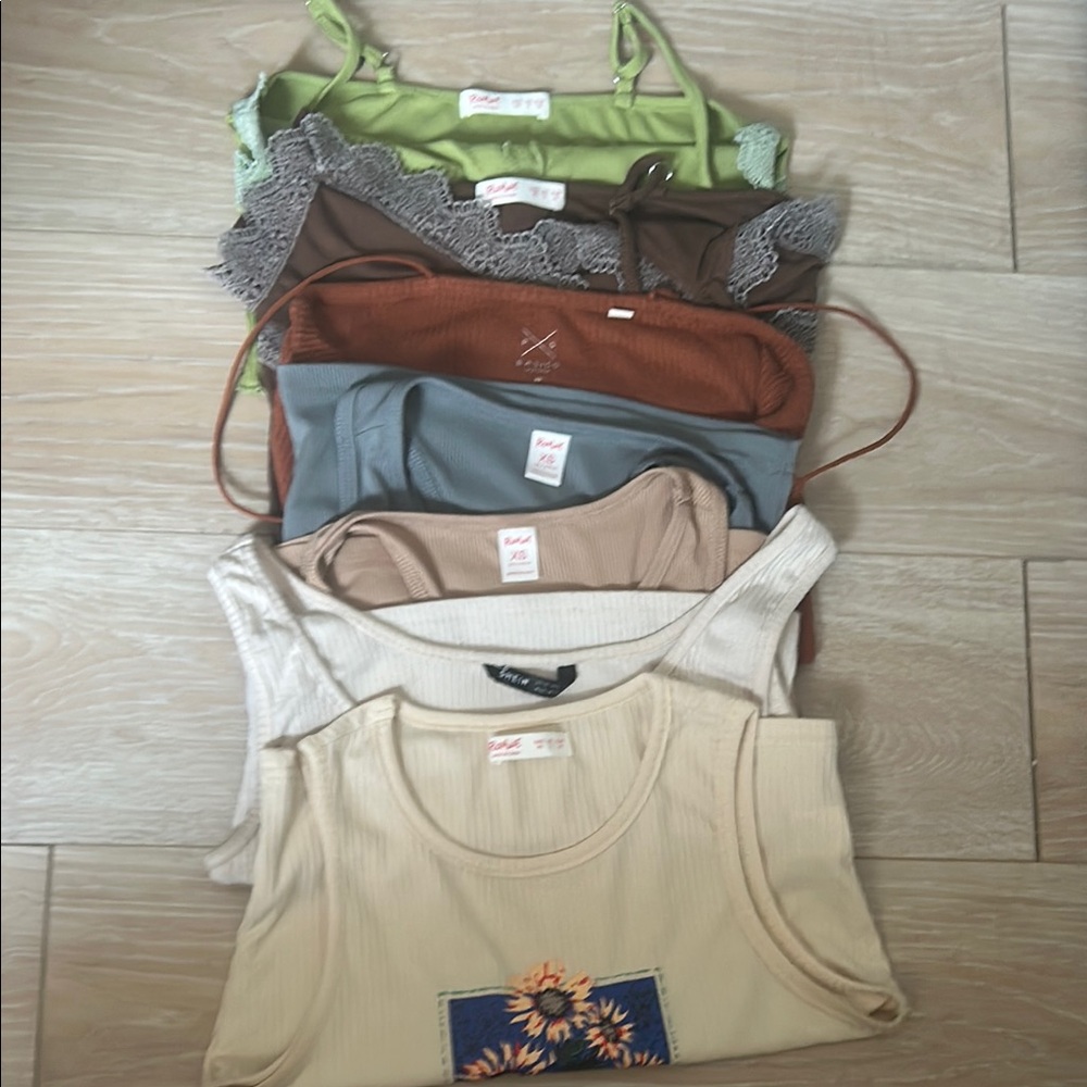 7 Piece Summer Everyday Crop Tank SHEIN ROMWE PacSun XS Curated Bundle Set - Picture 13 of 13